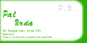 pal urda business card